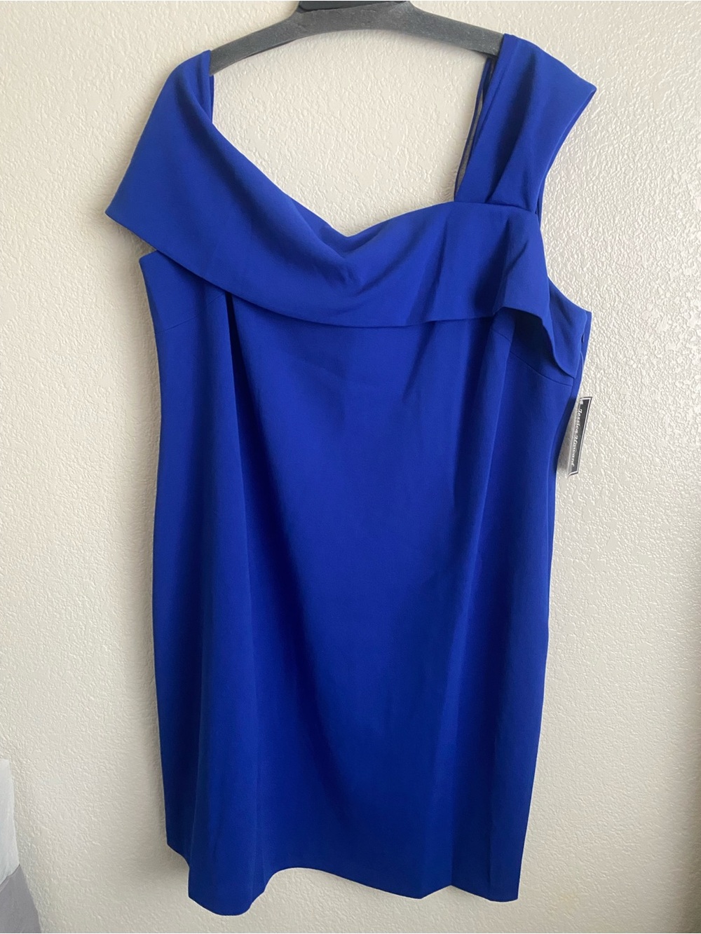 Jessica Howard Cobalt Blue One-Shoulder Midi Dress W22
